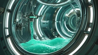 One of the Bacta Chambers filling up to prepare for a patient