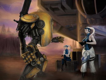 Orse, piloting ERR-!NT, and introducing herself to the Twins, 40 ABY